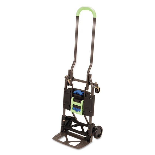 Cosco® 2-in-1 Multi-Position Hand Truck and Cart, 300 lbs, 16.63 x 12.75 x 49.25, Black/Blue/Green (CSC12222PBG1E)