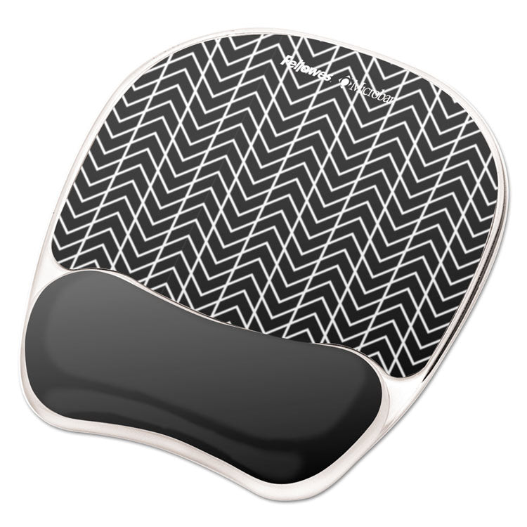 Fellowes® Photo Gel Mouse Pad with Wrist Rest with Microban Protection, 7.87 x 9.25, Chevron Design (FEL9549901)