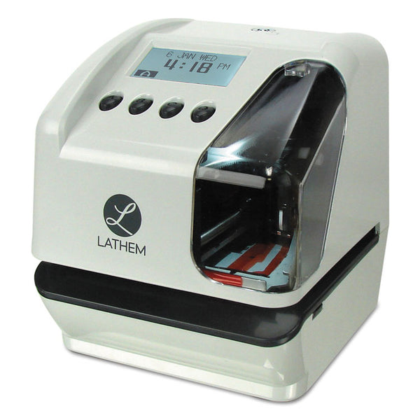 Lathem® Time LT5000 Electronic Time and Date Stamp, Digital Display, Cool Gray (LTHLT5000)