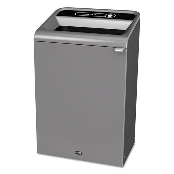 Rubbermaid® Commercial Configure Indoor Recycling Waste Receptacle, 33 gal, Metal, Gray (RCP1961628) Each