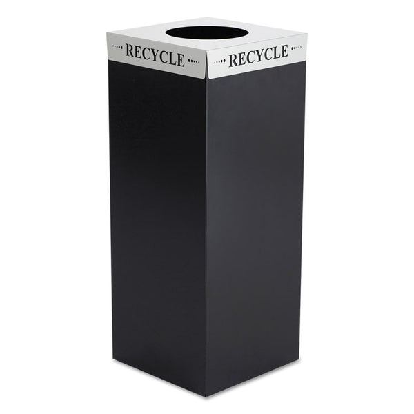 Safco® Square-Fecta Lid, Recycle, 15.5w x 15.5d x 3h, Silver, Ships in 1-3 Business Days (SAF2990RE)