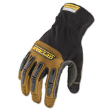 Ironclad Ranchworx Leather Gloves, Black/Tan, Medium (IRNRWG203M) 1 Pair