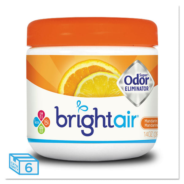 BRIGHT Air® Super Odor Eliminator, Mandarin Orange and Fresh Lemon, 14 oz Jar, 6/Carton (BRI900013CT) Case of 6