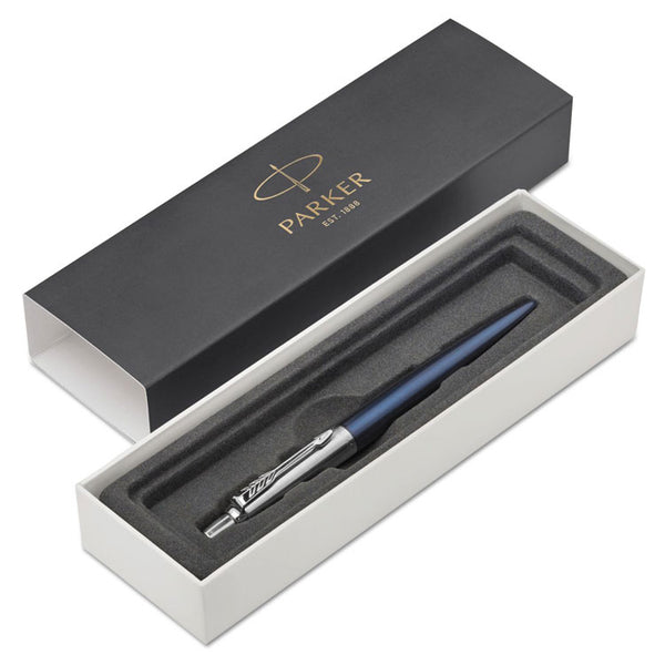 Parker® Jotter Ballpoint Pen, Retractable, Medium 1 mm, Blue Ink, Royal Blue/Chrome Barrel (PAR1953186)