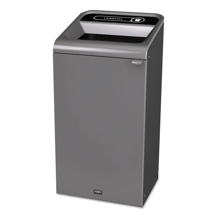 Rubbermaid® Commercial Configure Indoor Recycling Waste Receptacle, Landfill, 23 gal, Metal, Gray (RCP1961621)