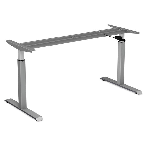 Alera® AdaptivErgo Sit-Stand Pneumatic Height-Adjustable Table Base, 59.06" x 28.35" x 26.18" to 39.57", Gray (ALEHTPN1G)