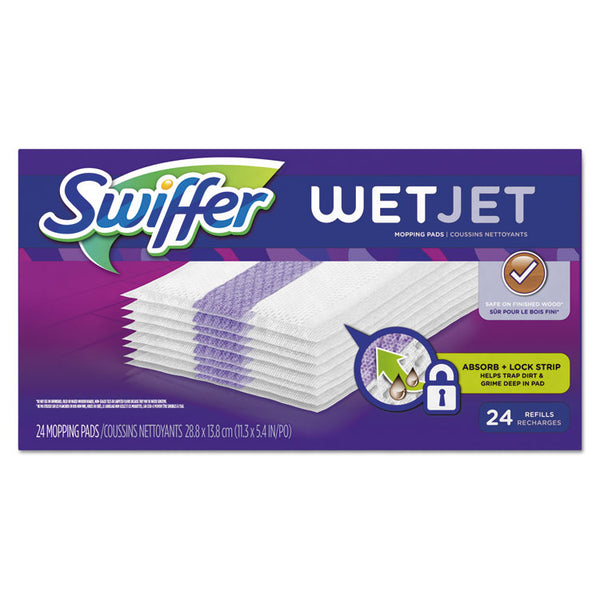 Swiffer® WetJet System Refill Cloths, 11.3" x 5.4", White, 24/Box, 4/Carton (PGC08443CT)