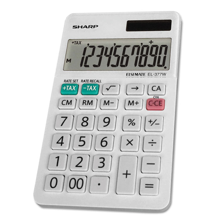 Sharp® EL-377WB Large Pocket Calculator, 10-Digit LCD (SHREL377WB) Each