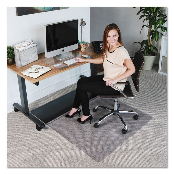 ES Robbins® Sit or Stand Mat for Carpet or Hard Floors, 45 x 53, Clear/Black (ESR184603) Each