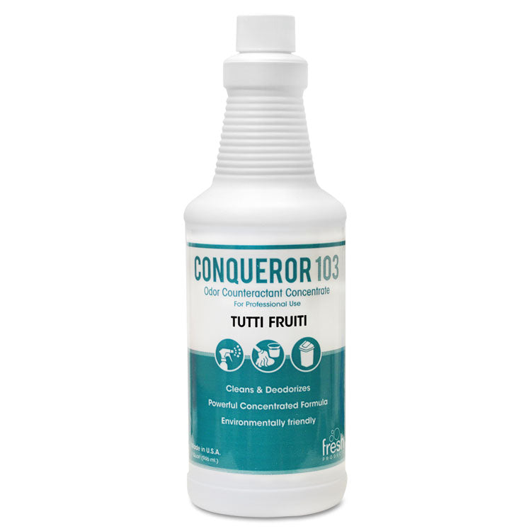 Fresh Products Conqueror 103 Odor Counteractant Concentrate, Tutti-Frutti, 32 oz Bottle, 12/Carton (FRS1232WBTU) Case of 8