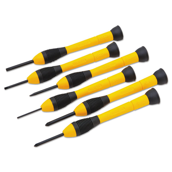 Stanley Tools® 6-Piece Precision Screwdriver Set, Black/Yellow (BOS66052) Set of 6
