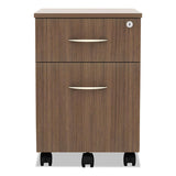 Alera® Alera Valencia Series Mobile Pedestal, Left/Right, 2-Drawers: Box/File, Legal/Letter, Modern Walnut, 15.88" x 19.13" x 22.88" (ALEVABFWA)