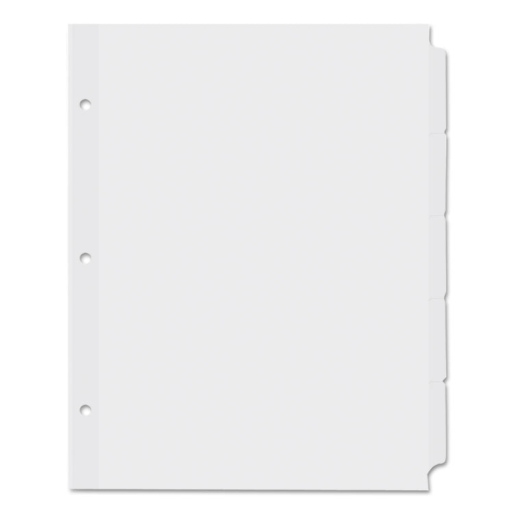 Universal® Self-Tab Index Dividers, 5-Tab, 11 x 8.5, White, 36 Sets (UNV20835) Pack of 36