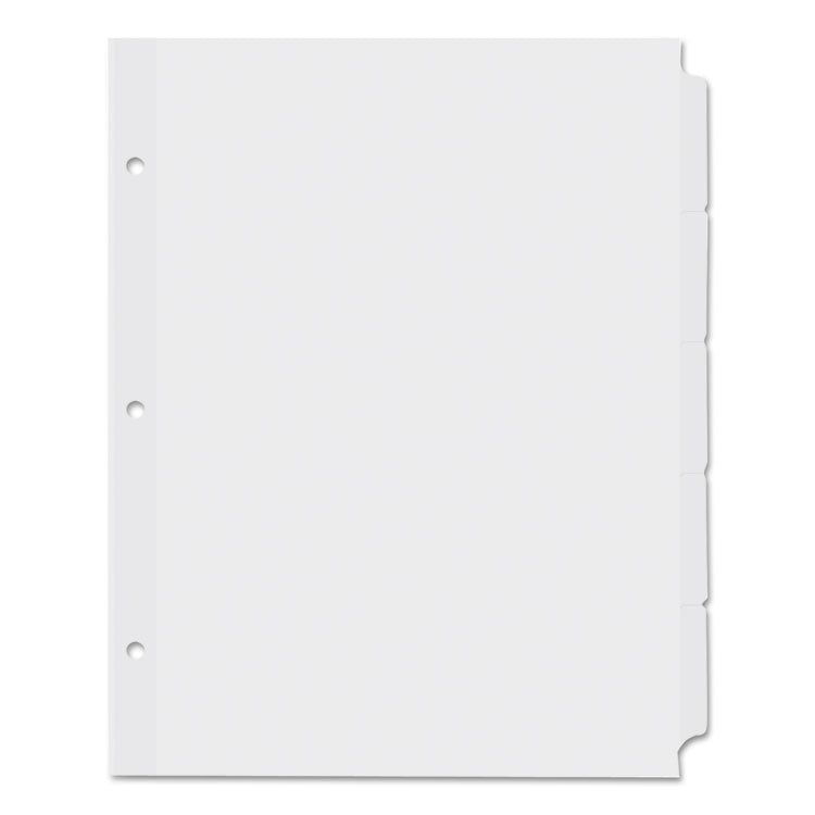 Universal® Self-Tab Index Dividers, 5-Tab, 11 x 8.5, White, 36 Sets (UNV20835)