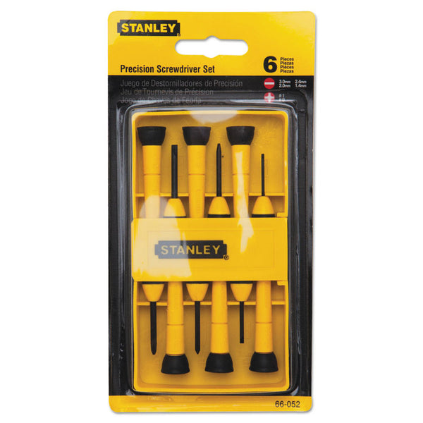 Stanley Tools® 6-Piece Precision Screwdriver Set, Black/Yellow (BOS66052) Set of 6