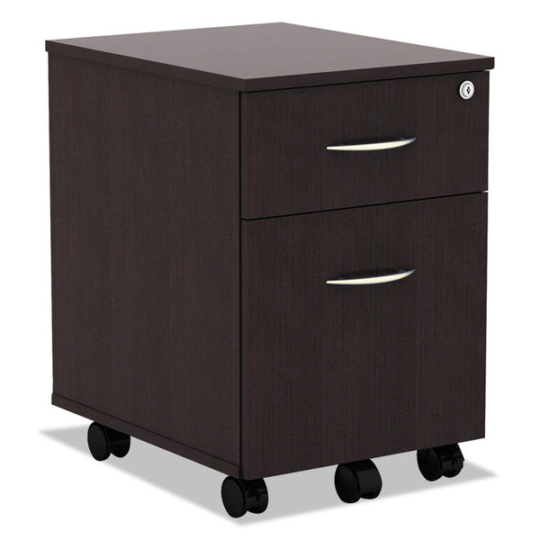 Alera® Alera Valencia Series Mobile Pedestal, Left or Right, 2-Drawers: Box/File, Legal/Letter, Espresso, 15.88" x 19.13" x 22.88" (ALEVABFES)