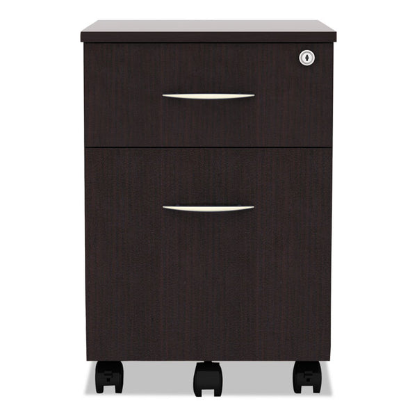 Alera® Alera Valencia Series Mobile Pedestal, Left or Right, 2-Drawers: Box/File, Legal/Letter, Espresso, 15.88" x 19.13" x 22.88" (ALEVABFES)