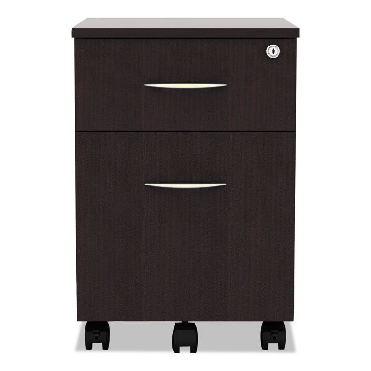 Alera® Alera Valencia Series Mobile Pedestal, Left or Right, 2-Drawers: Box/File, Legal/Letter, Espresso, 15.88" x 19.13" x 22.88" (ALEVABFES) Each
