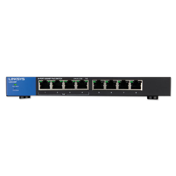LINKSYS™ Business Desktop Gigabit PoE+ Switch, 8 Ports (LNKLGS108P) Each
