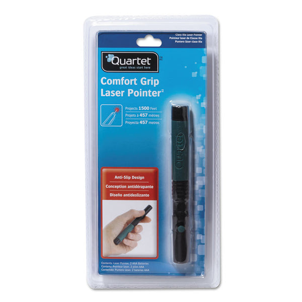 Quartet® Classic Comfort Laser Pointer, Class 3A, Projects 1,500 ft, Jade Green (QRTMP2703TQ)