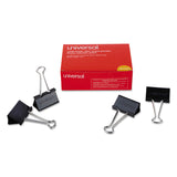 Universal® Binder Clips, Large, Black/Silver, 12/Box (UNV10220)