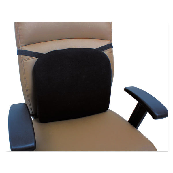 Alera® Cooling Gel Memory Foam Backrest, Two Adjustable Chair-Back Straps, 14.13 x 14.13 x 2.75, Black (ALECGC411)