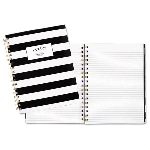 Cambridge® Black and White Striped Hardcover Notebook, 1-Subject, Wide/Legal Rule, Black/White Stripes Cover, (80) 9.5 x 7.25 Sheets (MEA59012) Each