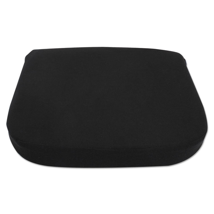 Alera® Cooling Gel Memory Foam Seat Cushion, Fabric Cover with Non-Slip Under-Cushion Surface, 16.5 x 15.75 x 2.75, Black (ALECGC511)