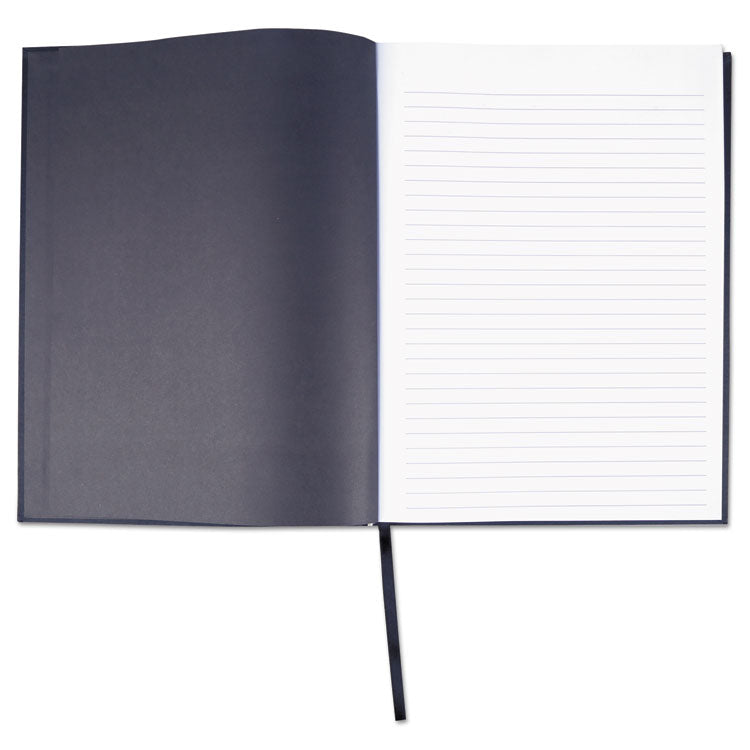 Universal® Casebound Hardcover Notebook, 1-Subject, Wide/Legal Rule, Black Cover, (150) 10.25 x 7.63 Sheets (UNV66353)