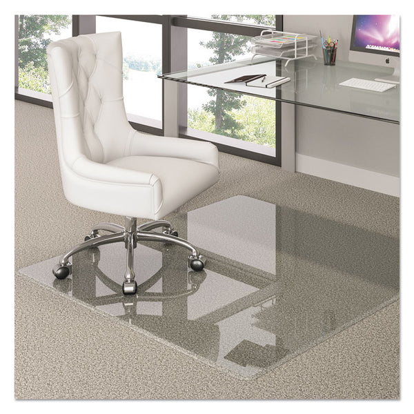 deflecto® Premium Glass All Day Use Chair Mat - All Floor Types, 48 x 60, Rectangular, Clear (DEFCMG70434860)