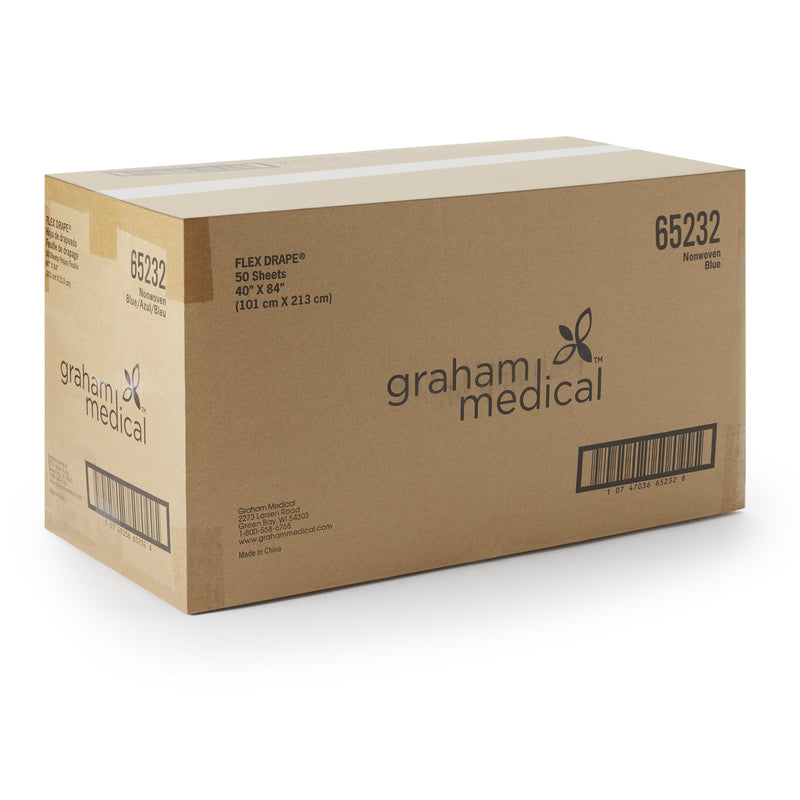 Graham Medical® Stretcher Sheet Flat 40 X 84 Inch Blue Nonwoven Disposable (873522_CS) 50/CS