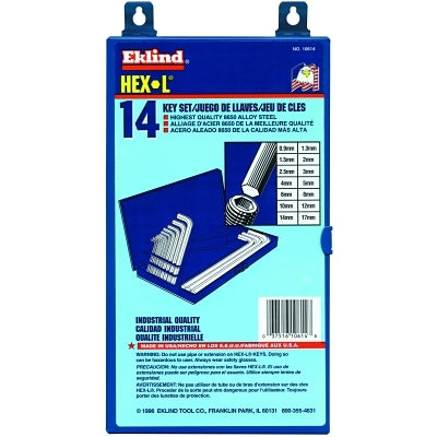 Eklind Tool Company 14- Piece Metric Hex Key Setw/Metal Cas (269-10614) 1 Set