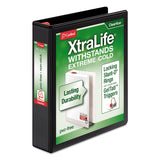 Cardinal® XtraLife ClearVue Non-Stick Locking Slant-D Ring Binder, 3 Rings, 1.5" Capacity, 11 x 8.5, Black (CRD26311) Each