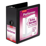 Cardinal® Performer ClearVue Slant-D Ring Binder, 3 Rings, 5" Capacity, 11 x 8.5, Black (CRD17951) Each