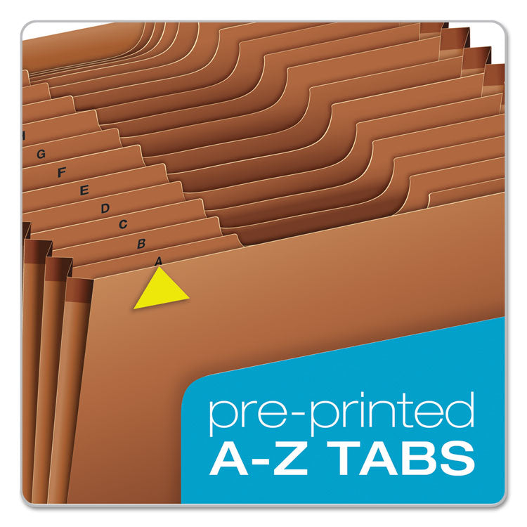 Pendaflex® Heavy-Duty Expanding File with Reinforced Flap, 21 Sections, Elastic Cord Closure, 1/3-Cut Tabs, Letter Size, Redrope (PFXR117ALHD) Each
