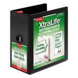 Cardinal® XtraLife ClearVue Non-Stick Locking Slant-D Ring Binder, 3 Rings, 5" Capacity, 11 x 8.5, Black (CRD26351) Each