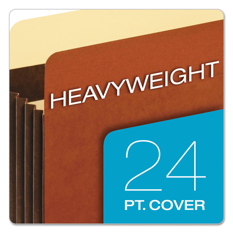 Pendaflex® Heavy-Duty File Pockets, 5.25" Expansion, Letter Size, Redrope, 10/Box (PFXC1534GHD) Box of 10