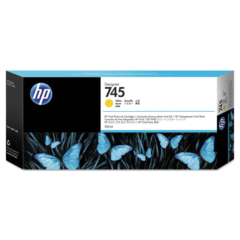 HP HP 745, (F9K02A) Yellow Original Ink Cartridge (HEWF9K02A) Each