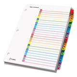 Cardinal® OneStep Printable Table of Contents and Dividers, 26-Tab, A to Z, 11 x 8.5, White, Assorted Tabs, 1 Set (CRD60218) Set of 26