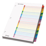 Cardinal® OneStep Printable Table of Contents and Dividers, 31-Tab, 1 to 31, 11 x 8.5, White, Assorted Tabs, 1 Set (CRD60118) Set of 31