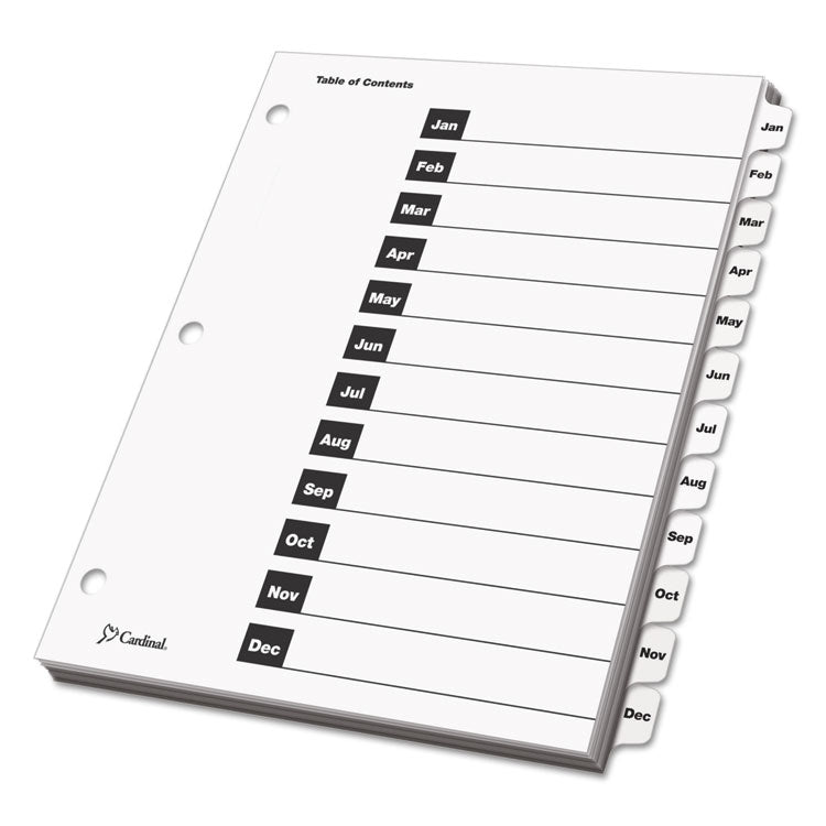 Cardinal OneStep Printable Table of Contents and Dividers, 12-Tab, Jan. to Dec., 11 x 8.5, White, 1 Set (CRD60313) Set of 12