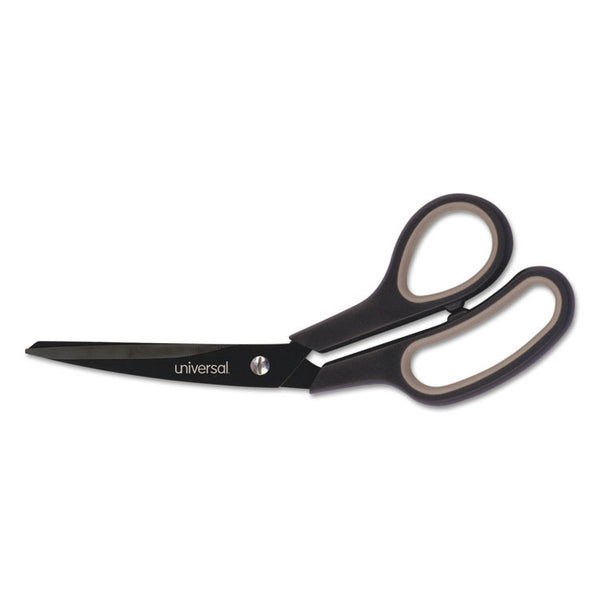 Universal® Industrial Carbon Blade Scissors, 8" Long, 3.5" Cut Length, Black/Gray Offset Handle (UNV92022)