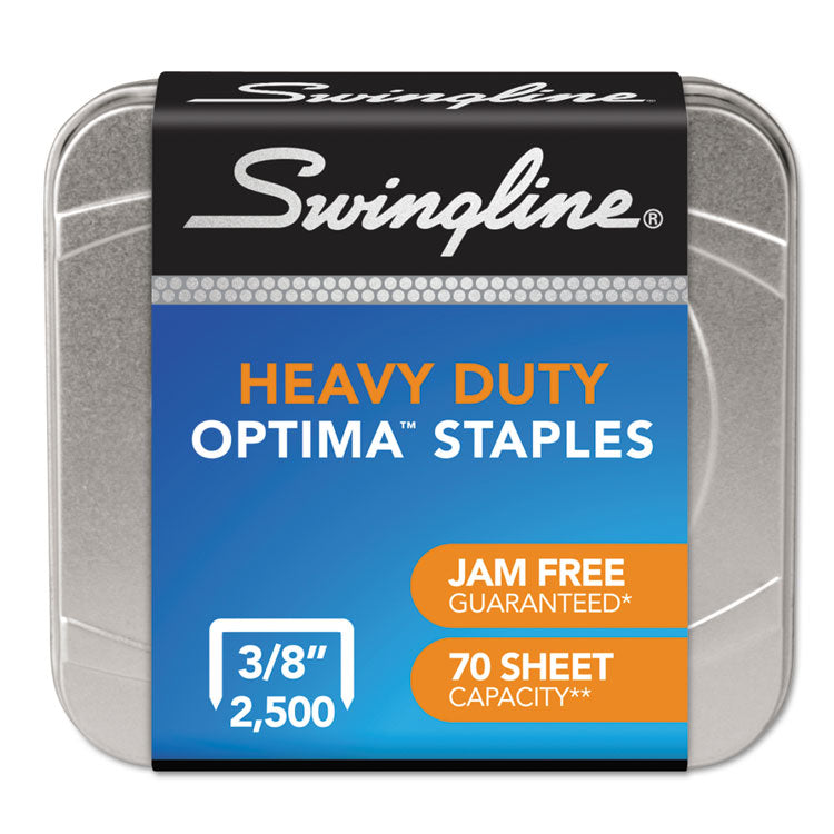 Swingline® Optima High-Capacity Staples, 0.38" Leg, 0.5" Crown, Steel, 2,500/Box (SWI35550)