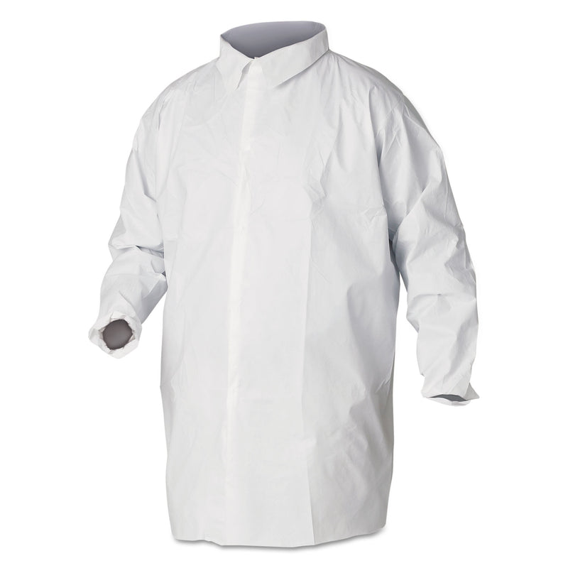 KleenGuard™ A40 Liquid and Particle Protection Lab Coats, 2X-Large, White, 30/Carton (ANS44445) Case of 30