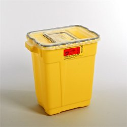 BD™ Chemotherapy Waste Container Yellow Base 18-1/2 X 17-3/4 X 11-3/4 Inch Vertical Entry 9 Gallon (452911_EA) 1/EA