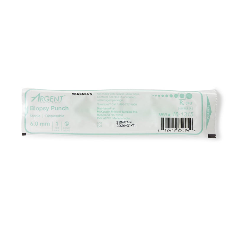 McKesson Argent™ Biopsy Punch Dermal 6 mm (1175177_CS) 100/CS
