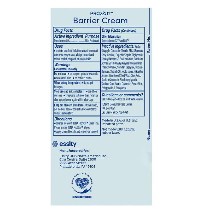 Tena® Proskin™ Barrier Cream Skin Protectant 3.4 oz. Tube Unscented Cream (1200278_CS) 10/CS