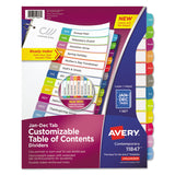 Avery® Customizable TOC Ready Index Multicolor Tab Dividers, 12-Tab, Jan. to Dec., 11 x 8.5, White, Contemporary Color Tabs, 1 Set (AVE11847) Set of 12