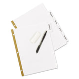 Avery® Write and Erase Big Tab Paper Dividers, 5-Tab, 11 x 8.5, White, White Tabs, 1 Set (AVE23075)