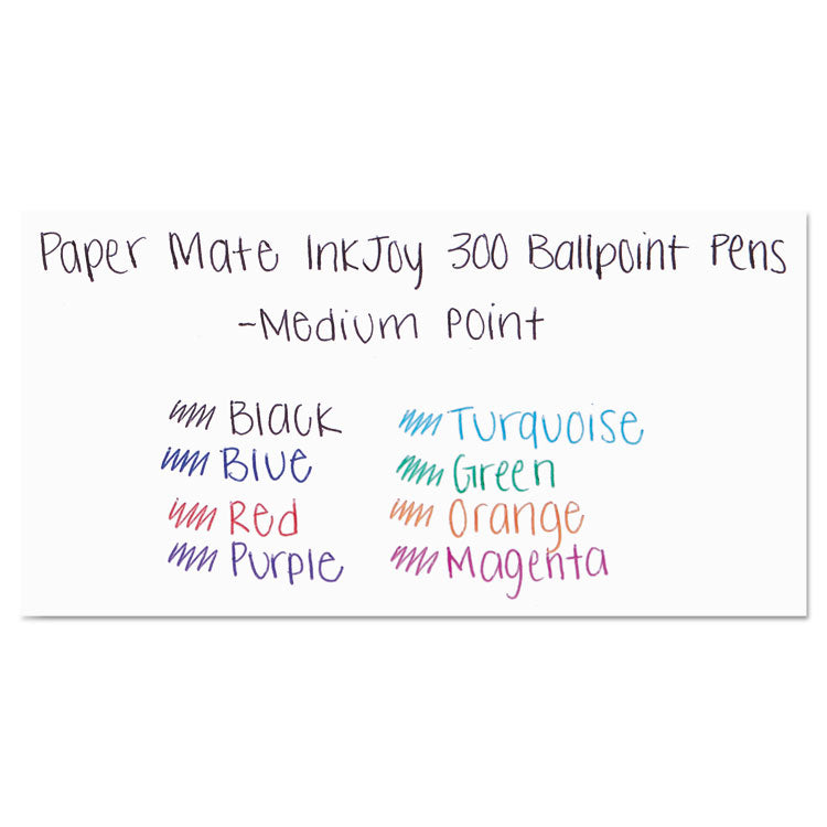 Paper Mate® InkJoy 300 RT Ballpoint Pen, Retractable, Medium 1 mm, Blue Ink, Blue Barrel, Dozen (PAP1951259) 1 Dozen